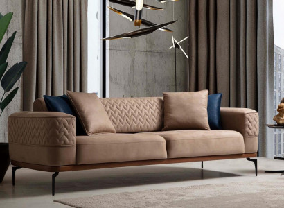 Luxury Sofa Design Three Seater Modern Couch Taupe Couches Furniture Upholstery Loft new